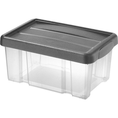 Tontarelli Box PUZZLE s víkem 5 l transparent/grafit 29,4 x 19,6 x 14 cm