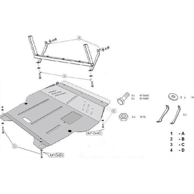 Kryt pod motor VOLKSWAGEN GOLF IV Hatch (1J1) - Plech - 8595698041357