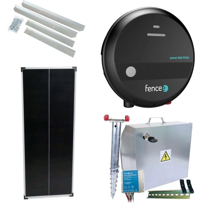 fencee Premium sada solární ohradník - Kompletní bezpečnostní schránka + 5J zdroj, panel 100 W