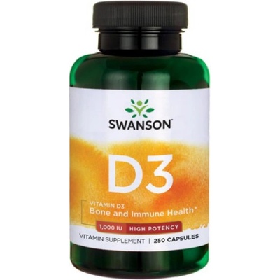 Swanson Vitamín D3 1000 iu 250 kapsúl