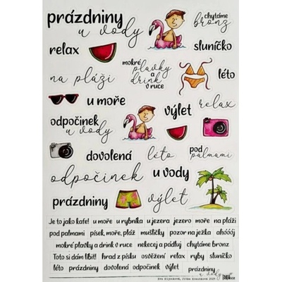 HuráPapír Samolepky průhledné A4 - Prázdniny u vody