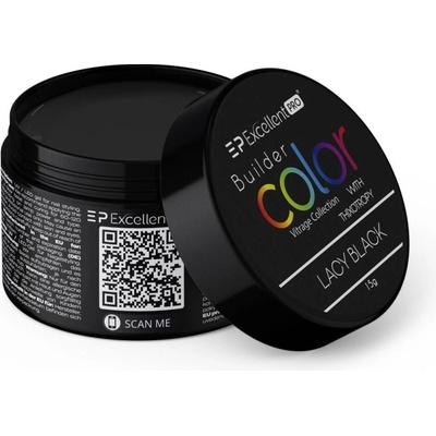 Excellent Pro stavební gel s Thixotropy barevný Lacy black 15g