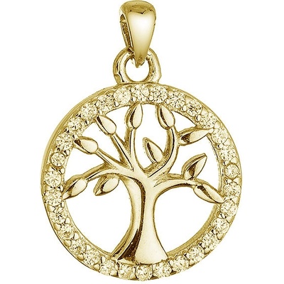 Evolution Group Stříbrný pozlacený přívěsek strom života 14050.1