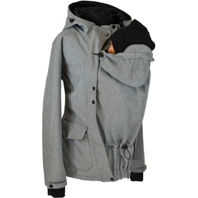 Shara softshellová bunda zimní jednobarevná přední nošení šedá žíhaná – Zboží Dáma