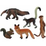 LEAN Toys Animal Figurines 5 Pieces Squirrel Meerkat Anteater Fox Lemur