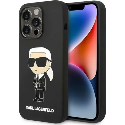 KARL LAGERFELD iPhone 14 Pro 6, 1" hardcase black Silicone Ikonik (KLHCP14LSNIKBCK)