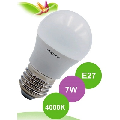 Sandy LED žárovka B45 E27 SMD 7W Neutrální bílá NW 230V klasická