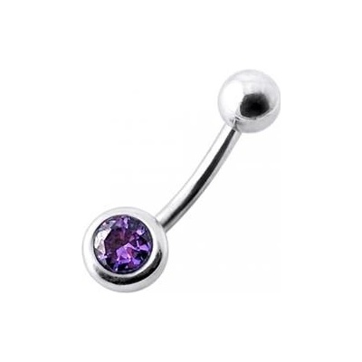 Šperky4U stříbrný piercing do pupíku se zirkonem BP01024-A