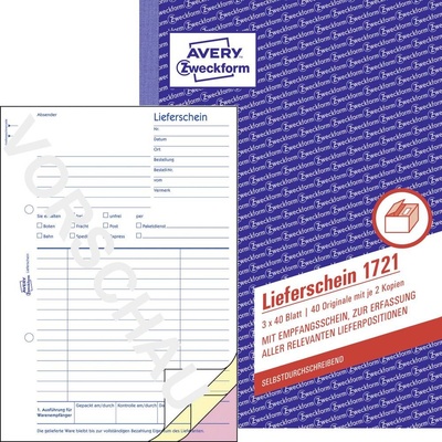 Avery-Zweckform 1721 formulář dodacího listu, 40 listů