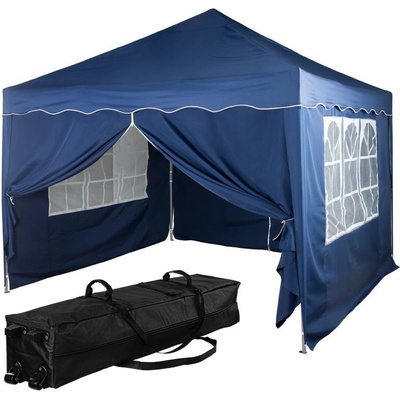 Instent zahradní párty stan 3 x 3 m modrý + 4 bočnice M71753 – Sleviste.cz