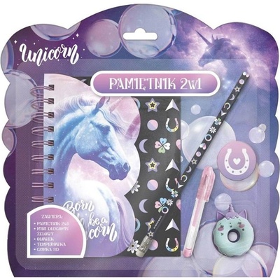 Diář se zámkem Kidea Unicorn s doplňky