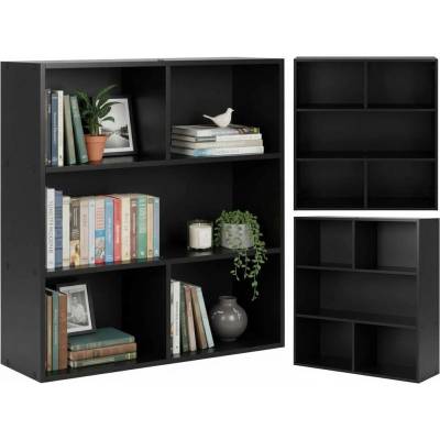 ModernHome S-20 Stojací regál, 3 úrovně, 87 x 24 x 87 cm, černý