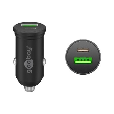 Goobay Duálna USB rýchlonabíjačka do auta USB-A, USB-C™ PD (Power Delivery) (45 W), čierna - 45 W (12/24 V)