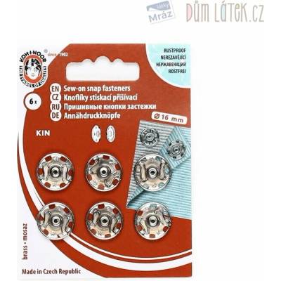 Gombíky stláčacie prišívacie 16 mm, strieborné