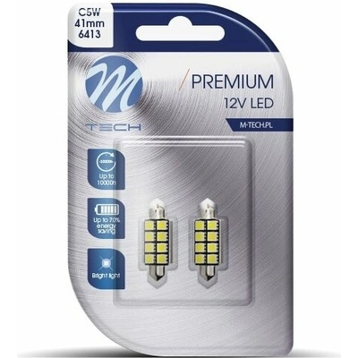 M-Tech PREMIUM C5W 41 mm 8 LED biele 2 ks LB327W