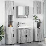 vidaXL Комплект мебели за баня 5 бр. Сив Сонома 61 x 35 x 64 см (3392989)