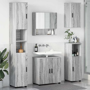 vidaXL Комплект мебели за баня 5 бр. Сив Сонома 61 x 35 x 64 см (3392989)