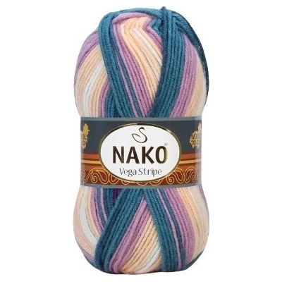 Nako Pletací příze Nako Vega Stripe 82416 - růžová