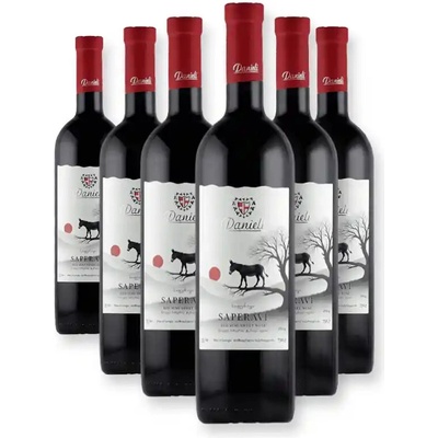 Danieli Winery SAPERAVI polosladké červené víno 14,5% 6 x 0,75 l (holá lahev)