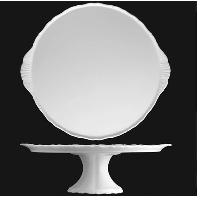Talíř na dort na noze 33 cm bílý porcelán Verona G. Benedikt