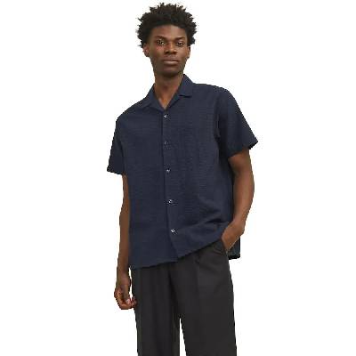 Риза с къс ръкав Jack & jones Easter Palma Seersucker short sleeve shirt - Blue (Sky Captain / Detail Solid)