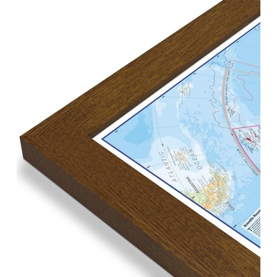 Maps International Antarktida - nástěnná mapa 120 x 100 cm Varianta: mapa v dřevěném rámu, Provedení: Pegi tmavý ořech