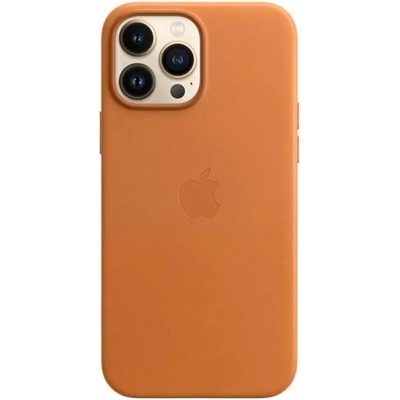 Apple Оригинален Кожен Калъф за iPhone 13 Pro, Leather Magsafe Case MM193ZE/A, Оранжев (MM193ZE/A)