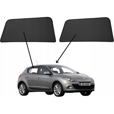 X-Shades presné protislnečné clony do auta, Renault Megane, 2008 – 2016, Hatchback