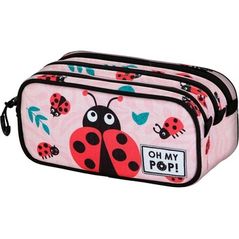 KARACTERMANIA Ученически несесер Karactermania OMP! - Ladybug, 3 ципа (7005)