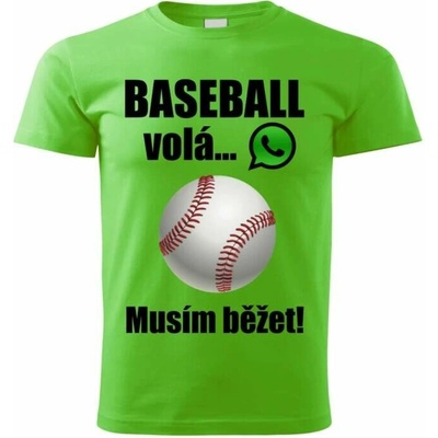dětské tričko Baseball volá musím běžet zelené