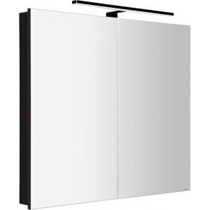 SAPHO Greta - Огледален шкаф с LED осветление 81x70x14 см, 2 врати, матово черно GR085-0035 (GR085-0035)