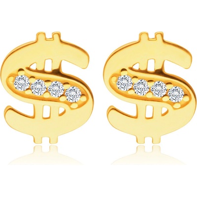 Šperky Eshop diamantové ve žlutém zlatě dolar ozdobený drobnými brilianty čiré barvy BT506.53