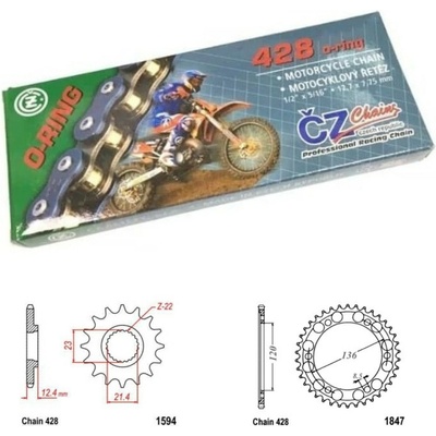 ČZ Řetězová sada Yamaha XT 250 08-25