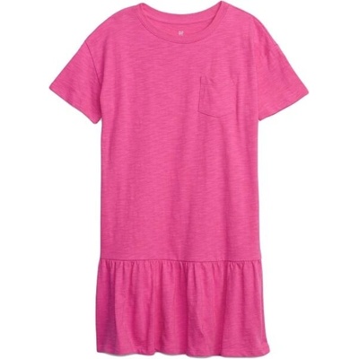 GAP SS Peplum dievčenské šaty ružová