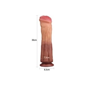 Lovetoy 12" Двуслоен платинен силиконов пенис (P22263)