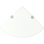 vidaXL Ъглови рафтове, 2 бр, прозрачно стъкло с държачи хром, 25x25 см (3051592)