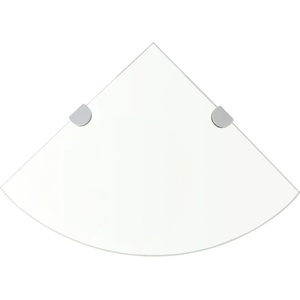 vidaXL Ъглови рафтове, 2 бр, прозрачно стъкло с държачи хром, 25x25 см (3051592)