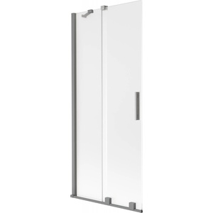 Mexen Velar двукрила плъзгаща се вана, 85 x 150 см, матирано стъкло, gun metal - 896-085-000-31-95 (896-085-000-31-95)