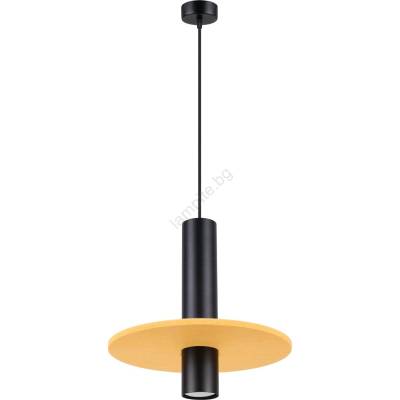 Sollux SL. 1883 - Пендел на кабел PELTA 1xGU10/10W/230V черен/жълт (SLX1563)
