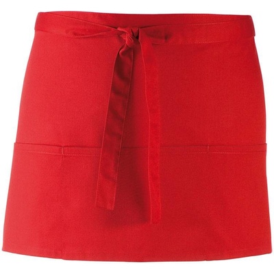 Premier PR155 Krátka zástera do pása s vreckom Colours červená