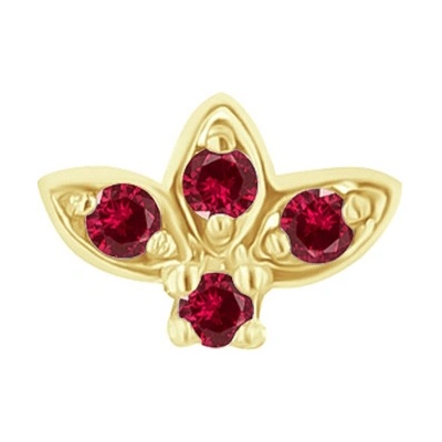 Eppi Zlatá piercing náušnica s rubínmi Ciera E46051