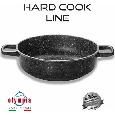 Olympia Zanetti Hlboká panvica s 2 držadlami HARD COOK 28 cm z liateho hliníka s minerálnym kameninovým povrchom