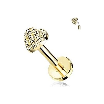 Šperky4U labreta cartilage piercing srdíčko LB0036GD-1208