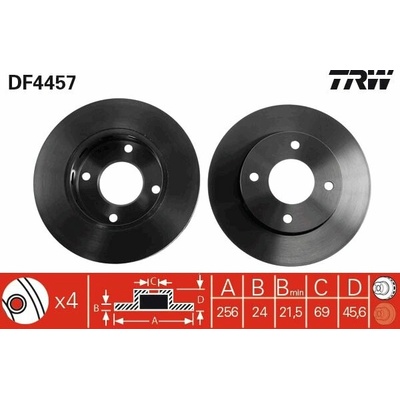 TRW Brzdový kotúč DF4457 sada 2 ks