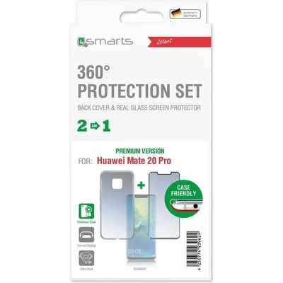 4smarts Калъф 360° за Huawei Mate 20 Pro, 4Smarts Premium Set Case, Прозрачен (4S493297)