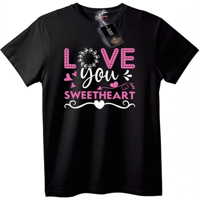NOONEBRAND Тениска Обичам те, скъпи - 7XL, Black