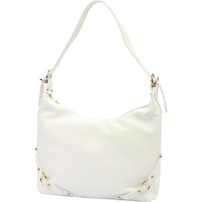 Luka Středně velká kožená kabelka na rameno i crossbody no. 006 bílá