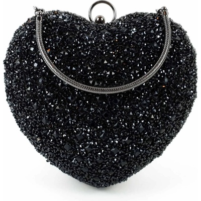 Блестяща черна чанта - сърце