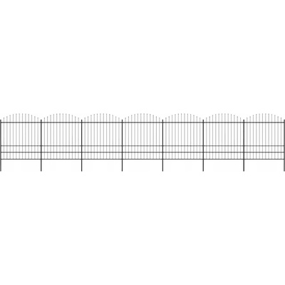 vidaXL Zahradní plot s hroty ocel (1,75–2) x 11,9 m černý