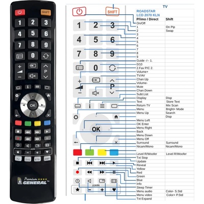 GENERAL ROADSTAR RR3600B - съвместимо дистанционно управление на марката General (RR3600B)